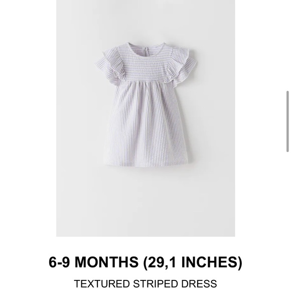 NWT Zara Baby Textured Striped Dress - Size 6-9m - Picture 4 of 5